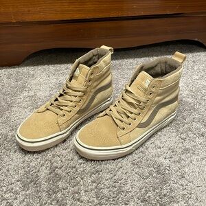 Tan suede high top vans